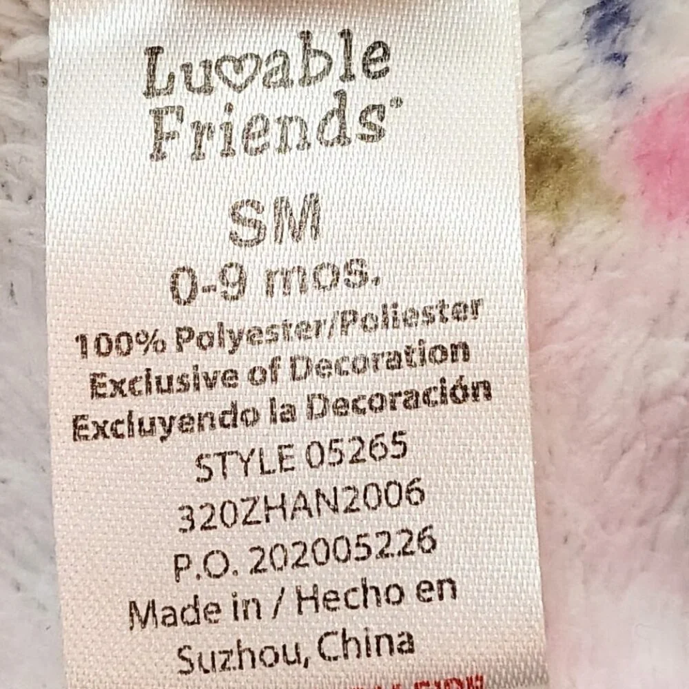 Luvable Friends Baby Girls Floral Sherpa Hoodie Robe Jacket 0-9 Months Soft Cozy